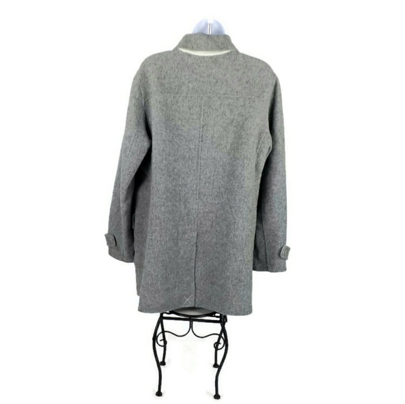 Talbots Gray Wool Blend Button Front Luxury Winter Coat Womens 14P Petite - Picture 6 of 11